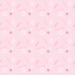 Seamless pattern tools for eyelash extensions. Vector illustration.