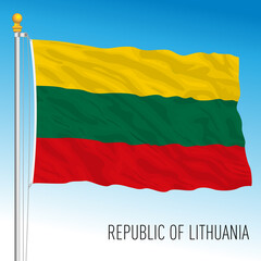 Lithuania official national flag, European Union, vector illustration