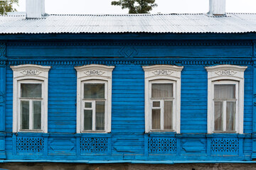 Wooden architecture of Ryazan, a city in Russia. 