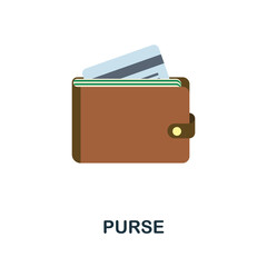 Purse icon. Flat sign element from credit collection. Creative Purse icon for web design, templates, infographics and more