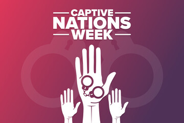 Captive Nations Week. Holiday concept. Template for background, banner, card, poster with text inscription. Vector EPS10 illustration.