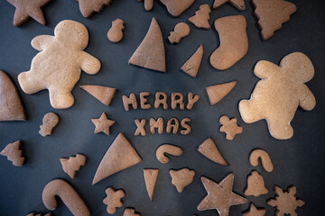 Merry Christmas Message in Gingerbread