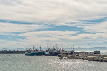 Fototapeta na wymiar View of the harbour in Gansbaai