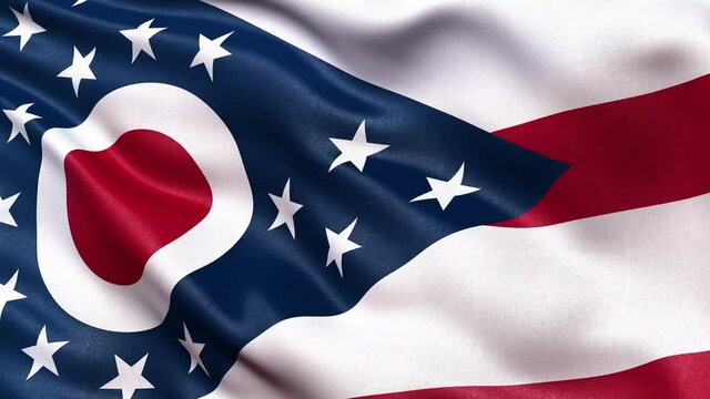Ohio US State Flag Seamless Loop