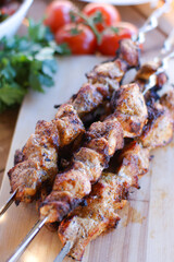 Pork kebab in onion marinade