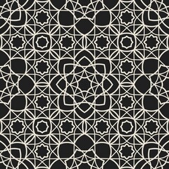 Ornamental arabic muslim seamless pattern islam line texture
