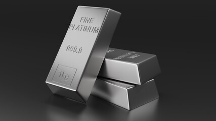 Platinum Bars 1Kg, 3D Graphic (3D Render)