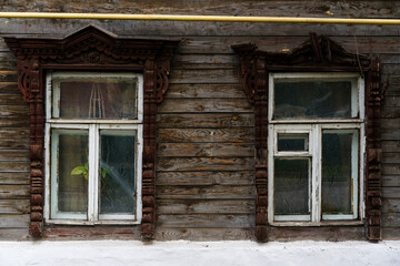 Fototapeta na wymiar Wooden architecture of Murom, a city in Russia. 
