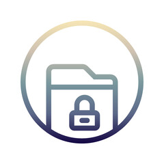 Obraz premium Lock Folder gradient icon