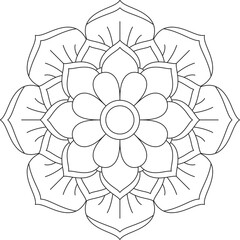 Circular Pattern Mandala Zentangle Henna Mehndi Tattoo, Decoration Circle Vector Clipart Floral Flower Decorative Ethnic Oriental Style Coloring Book Page Illustration Ornamental Ornament