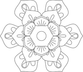 Circular Pattern Mandala Zentangle Henna Mehndi Tattoo, Decoration Circle Vector Clipart Floral Flower Decorative Ethnic Oriental Style Coloring Book Page Illustration Ornamental Ornament