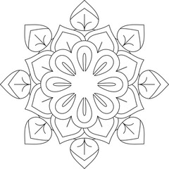 Circular Pattern Mandala Zentangle Henna Mehndi Tattoo, Decoration Circle Vector Clipart Floral Flower Decorative Ethnic Oriental Style Coloring Book Page Illustration Ornamental Ornament