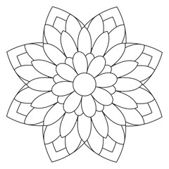 Circular Pattern Mandala Zentangle Henna Mehndi Tattoo, Decoration Circle Vector Clipart Floral Flower Decorative Ethnic Oriental Style Coloring Book Page Illustration Ornamental Ornament