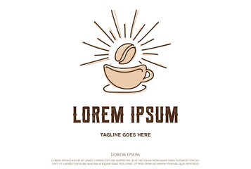 Sun Sunrise Morning Coffee Mug Cafe Restaurant Shop Logo Design Vector