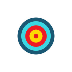 Target colorful icon. Goal symbol. Marketing or business aim. Vector illustration isolated on white