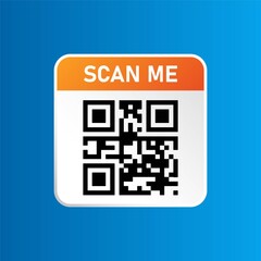 Qr code icon. Scanning Identification System. Scan Me. Name scan. Vector illustration.