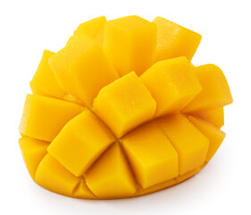Beautiful delicious mango isolated on white table background.