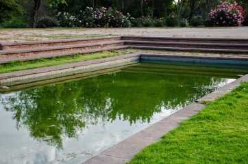 Water mirror in park. Santiago, Chile