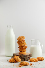 Milk with cookies, Breakfast, Continental, Rustic Setup