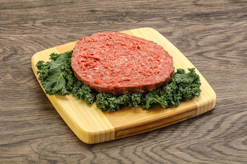 Raw beef burger cutlet for burger