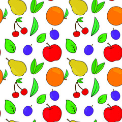 Seamless background with fruits