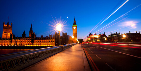 Fototapeta na wymiar Night view of London, United Kingdom