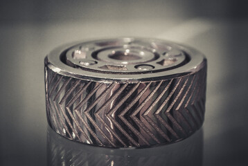 Object printed on metal 3d printer close-up