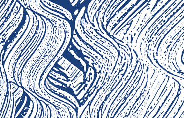 Grunge texture. Distress indigo rough trace. Delicate background. Noise dirty grunge texture. Rare artistic surface. Vector illustration.