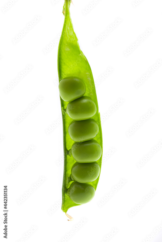 Wall mural green peas isolated