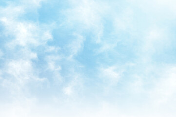 Blue sky with white cloud. The summer heaven is colorful clearing day Good weather and beautiful nature in the morning.