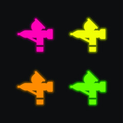 Airbrush four color glowing neon vector icon