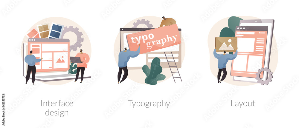 Sticker ui design abstract concept vector illustrations.