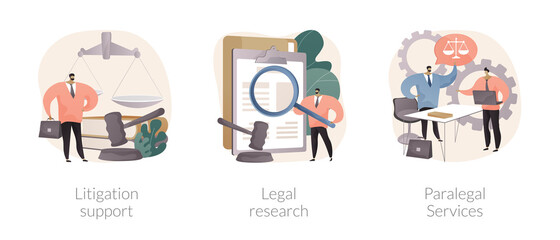 Legal outsourcing abstract concept vector illustrations.