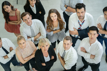 top view of successful business people standing together 