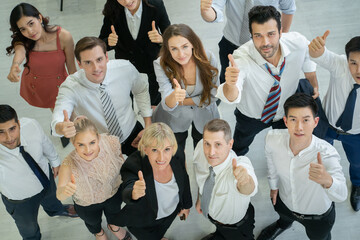 Fototapeta na wymiar top view of successful business people standing together 