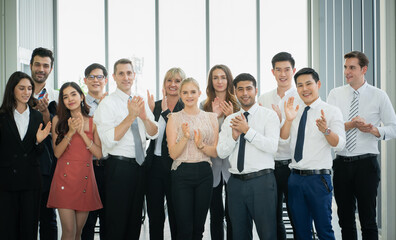 group of successful business people standing together 