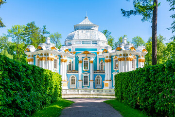 Hermitage Pavilion in Catherine park in Tsarskoe Selo (Pushkin), Saint Petersburg, Russia