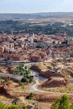 Panoramic view of the town of Teruel from Las Arcillas park in Arag&oacute;n, Spain
