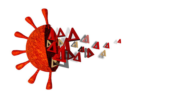 Covid Delta Variant Mutuation India Isolated Coronavirus Covid-19  - 3d Rendering