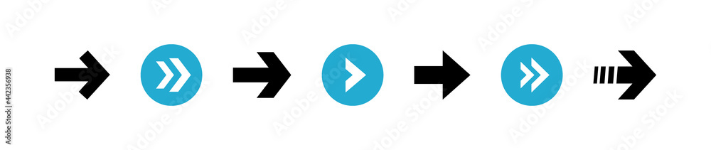 Poster super set different arrows mark. collections arrows pointers. flat style vector illustration