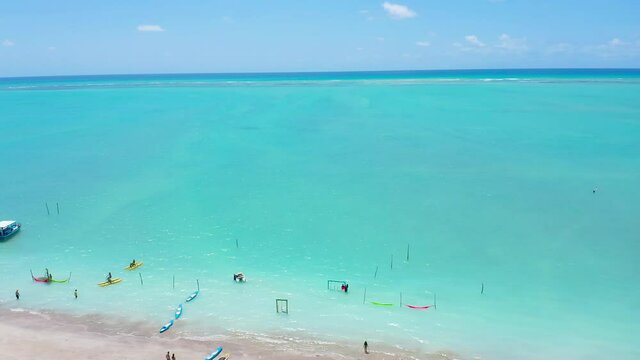 Drone Flight over Antunes beach in Alagoas, Maragogi, Brazil