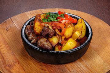 Georgian traditional cuisine - meat with potato
