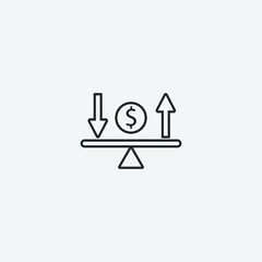 Economic modelling vector icon illustration sign