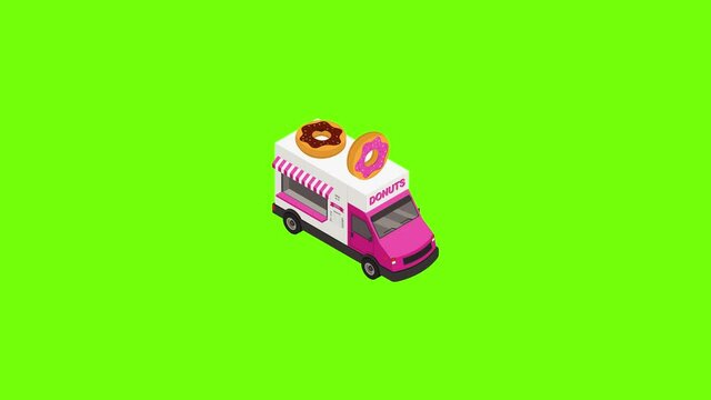 Donuts truck icon animation