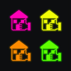 Best Choice four color glowing neon vector icon