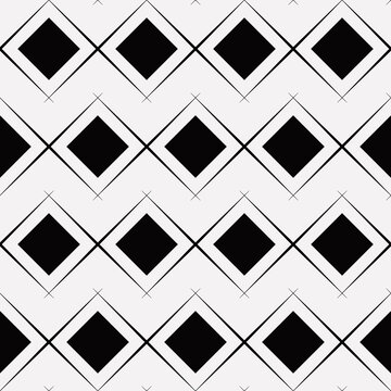 Black abstract rhombuses wallpaper. Seamless and repeated rhombuses.