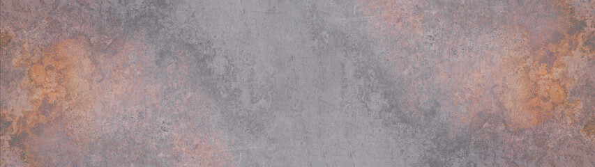 Grunge rusty dark metal stone background texture banner panorama..