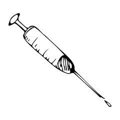 syringe with a needle and medicine for the virus