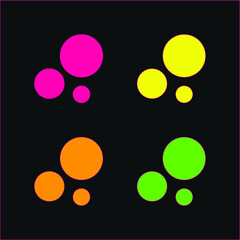 Analytics four color glowing neon vector icon