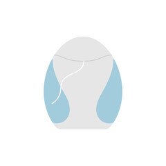 Dental floss. Dental care concept. Oral dental hygiene. Flat style design